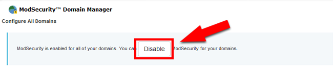 Disabling ModSecurity on all domains