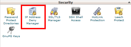 IP Address Deny Manager in cPanel