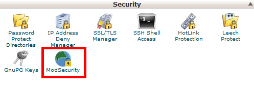 ModSecurity in cpanel