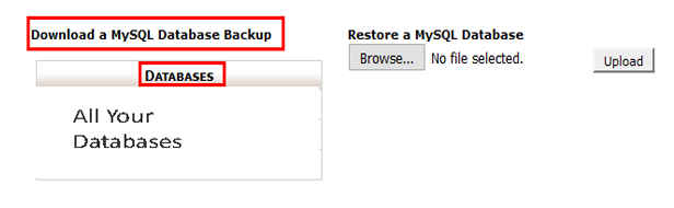 download mysql database backup in cPanel