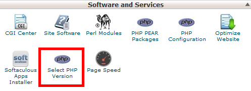 PHP version in cPanel