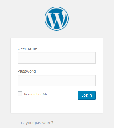Wordpress Admin panel Login page